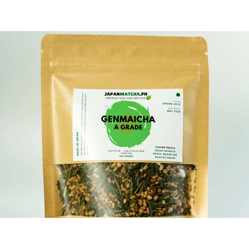 Genmaicha from Kagoshima, Japan Japanese Green Tea (S&A Grade) Loose Leaf