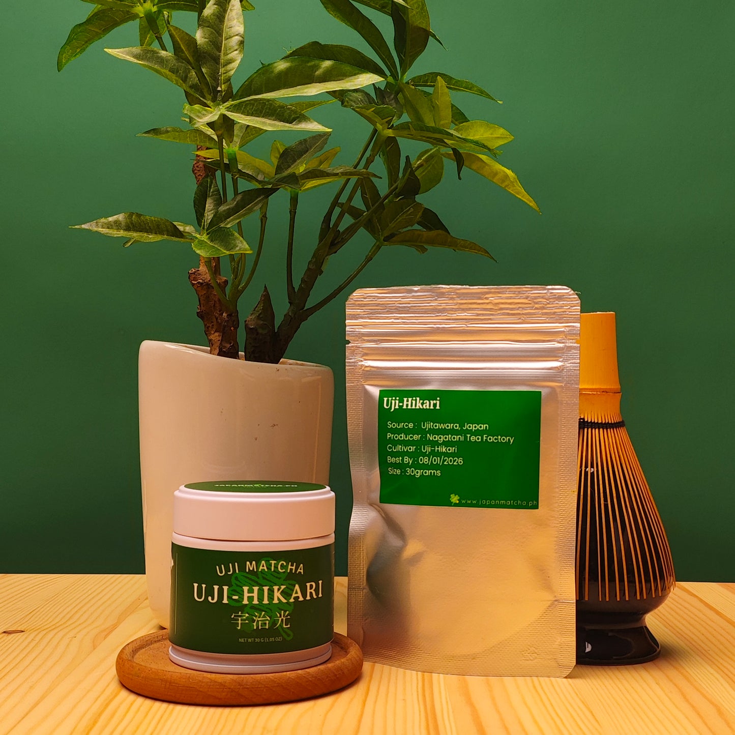 Matcha Uji-hikari by Nagatani Premium+ Ceremonial Matcha 30g
