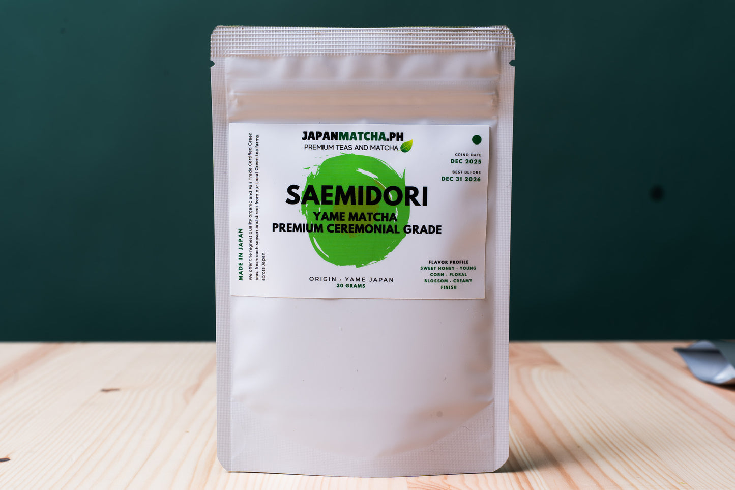Matcha Saemidori (Yame, Japan) (Premium Ceremonial Grade)